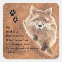 Fox, Animal Totem, Spirit Guide, Symbol Square Sticker