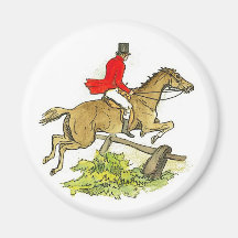 Fox Hunt Jumper Hunter Horseback Riding Fridge Magnets