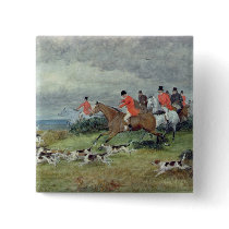Fox Hunting in Surrey, 19th century Pin