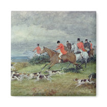 Fox Hunting in Surrey, 19th century Refrigerator Magnets