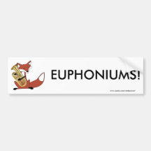Fox Playing the Euphonium Bumper Sticker