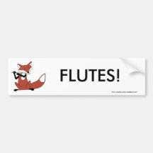 Fox Playing the Flute Bumper Stickers