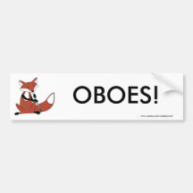 Fox Playing the Oboe Bumper Sticker