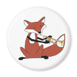 Fox Playing the Trumpet magnets