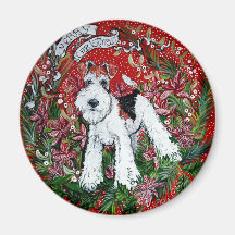 Fox Terrier Christmas Magnets