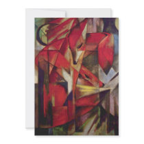 Foxes by Franz Marc, Vintage Expressionism Personalised Announcement