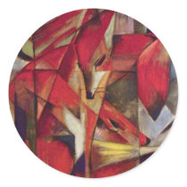 Foxes by Franz Marc, Vintage Expressionism Sticker
