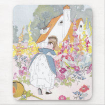 Foxglove Garden, Cottage and Handcart Mouse Pad