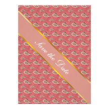 Foxglove Petal Paisley Pattern Custom Announcements