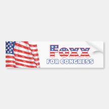 Foxx for Congress Patriotic American Flag Bumper Stickers