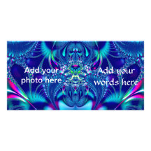 Fractal #1: Blue Elegance Photo Card