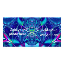 Fractal #1: Blue Elegance Photo Card