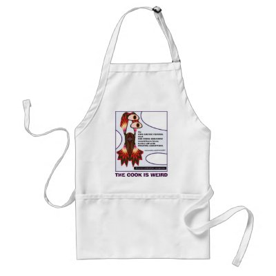 fractal addiction anagrams 11, THE COOK IS WEIRD Aprons by fractalART