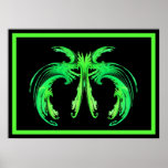 FRACTAL ANGEL green Posters