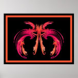 FRACTAL ANGEL orange and pink Print