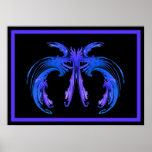 FRACTAL ANGEL Purple and Blue Print