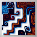 Fractal Art Abstract Digital Courtyard in Snow posters