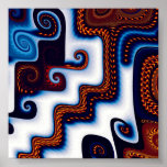 Fractal Art Abstract Digital Courtyard in Snow posters