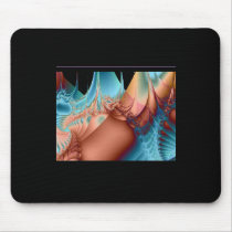 Fractal Art  Blues & Peach Mousepad mousepads