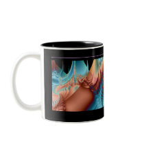 Fractal Art  Blues & Peach Mug mugs