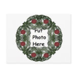 Fractal Art Christmas Wreath with Red Ornaments postcards