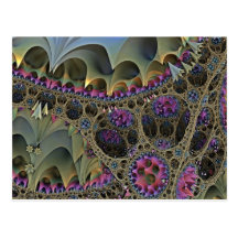 Fractal ART FLORAL WORLD Postcard