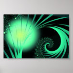 Fractal Art Green Orb posters