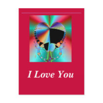 Fractal Art Heart I Love You Postcard postcards