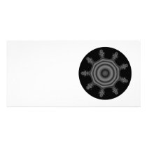 Fractal art in Black and Grey. Photo Card