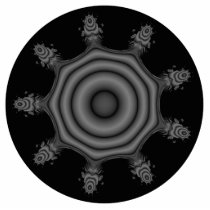 Fractal art in Black and Grey. Photo Sculptures