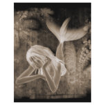 Fractal Background 3D Mermaid Brown Negative Full Color Flyer