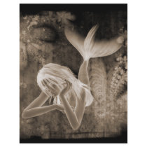 Fractal Background 3D Mermaid Brown Negative