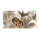 Fractal Background 3D Mermaid photo cards