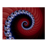 Fractal Blue/Red Spiral Postcard