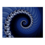 Fractal Blue Spiral Postcard