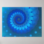 Fractal Blue Squares posters