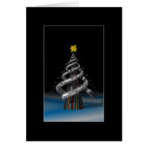 Fractal Christmas Tree Greeting Card