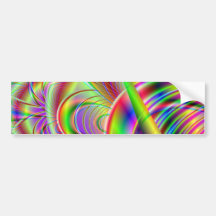 Fractal Design in Bright Colours. Bumper Stickers