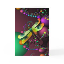 Fractal Dragonfly Birthday Card