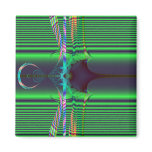 Fractal Dragonfly Square Magnet