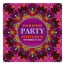 Fractal Embroidery mandala Party Invitation