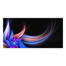 Fractal Feathers Design Photo Card