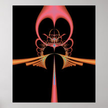 Fractal flower bud posters
