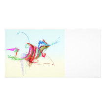 Fractal - Flying Bird Photo Card Template