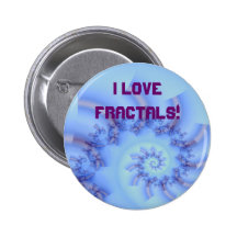 Fractal fun 10, I LOVE FRACTALS! Pinback Button