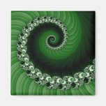 Fractal Green Spiral Magnet