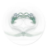 Fractal Heart Green Envelope Seals stickers