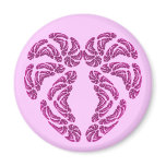 Fractal Heart Round Magnet