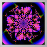 fractal in blacklight style  posters