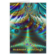 Fractal inner worlds seasons greetings cards